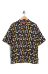 Icecream Keys Print Camp Shirt In Black