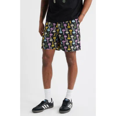 Icecream Keys Print Nylon Shorts