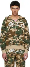 Icecream Khaki Running Dog Woodland Camo Hoodie In Multi