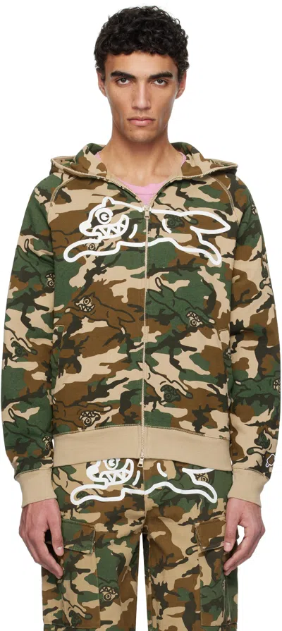 Icecream Khaki Running Dog Woodland Camo Hoodie In Multi