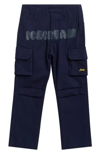 Icecream Kids' Bubble Logo Cargo Pants In Blue