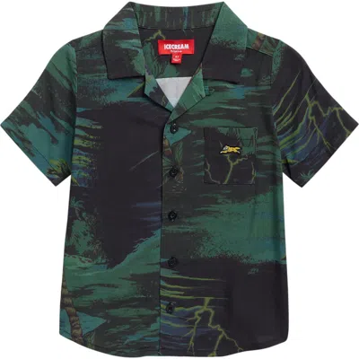 Icecream Kids' Camp Shirt In Green