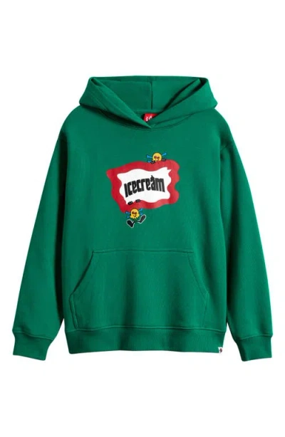 Icecream Kids' Clinger Cotton Graphic Hoodie In Green