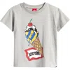 Icecream Kids' Coneman Cotton Graphic T-shirt In Gray