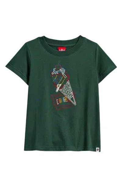 Icecream Kids' Coneman Embroidered Cotton Graphic T-shirt In Green