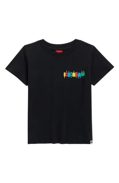 Icecream Kids' Dino Graphic T-shirt In Black