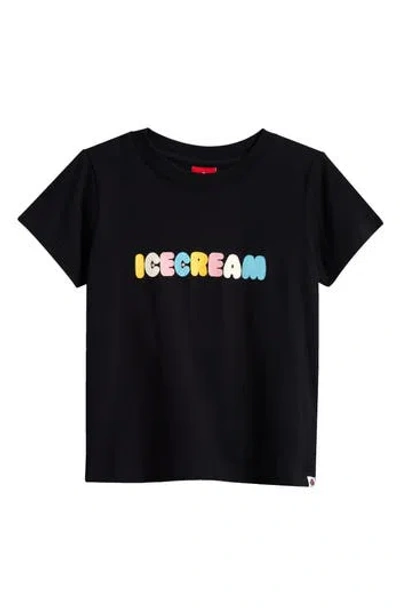 Icecream Kids' Dip N Dots Graphic Cotton T-shirt In Black