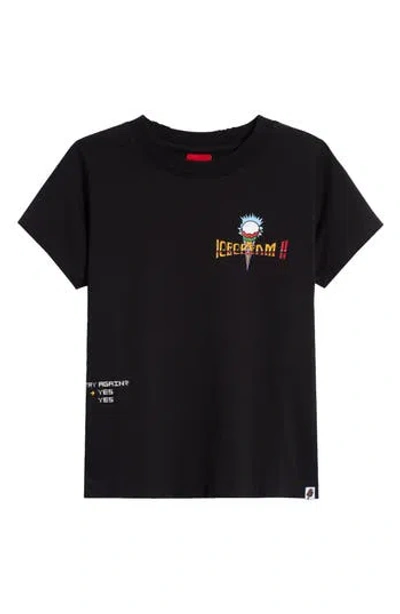 Icecream Kids' Fantasy Cotton Graphic T-shirt In Black