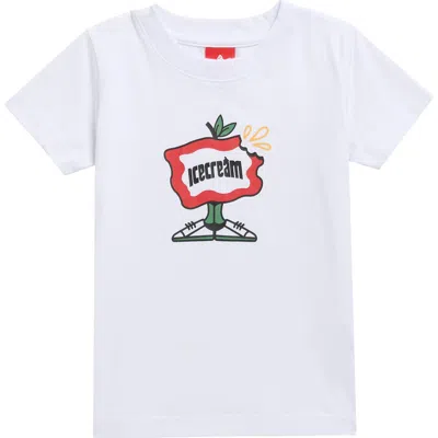 Icecream Kids' Flag Cotton Graphic T-shirt In White