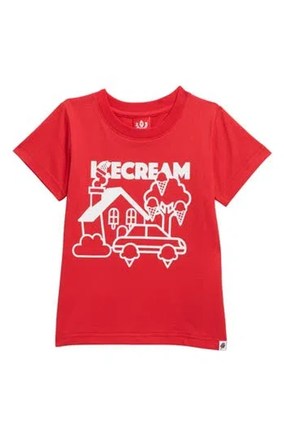 Icecream Kids' Home Cotton Graphic T-shirt In Red