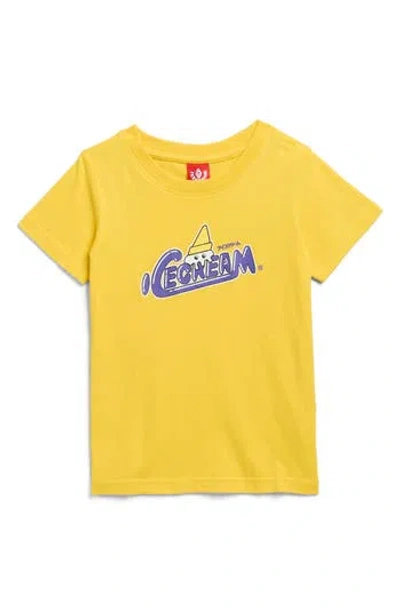 Icecream Kids' Icedream Cotton Graphic T-shirt In Yellow