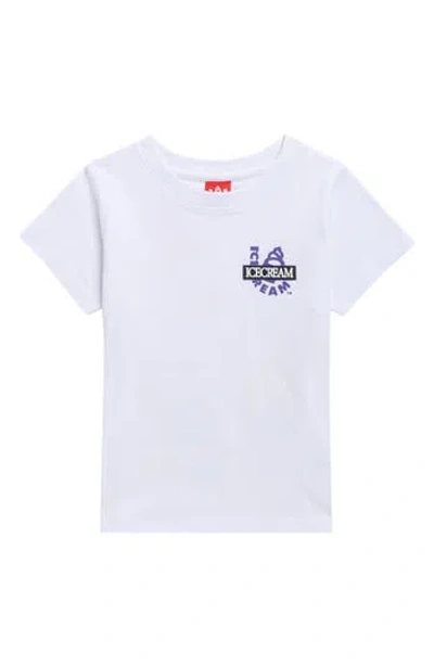 Icecream Kids' Icons Cotton Crewneck T-shirt In White