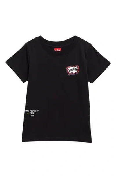 Icecream Kids' Lava Flag Cotton Graphic T-shirt In Black