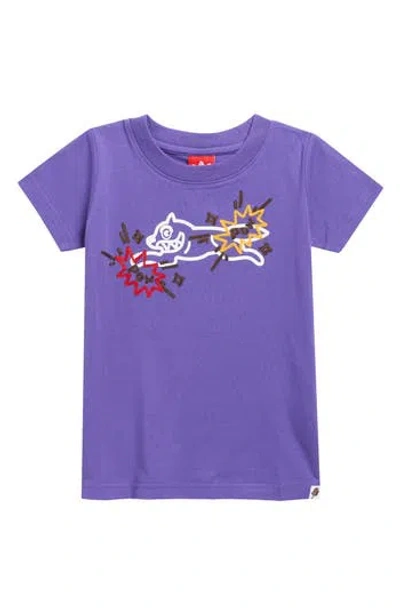Icecream Kids' Pop Embroidered Cotton Graphic T-shirt In Blue