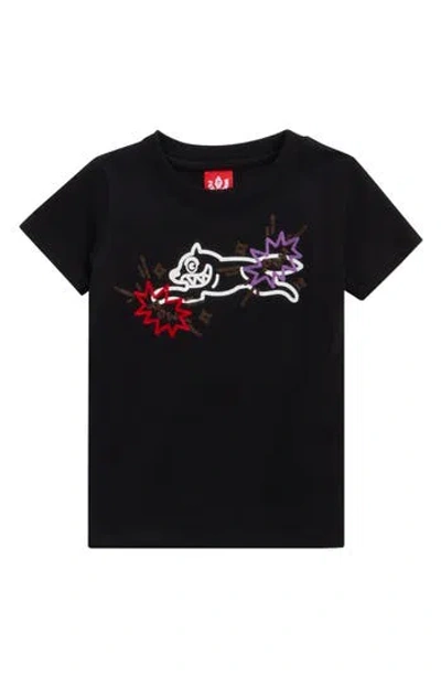 Icecream Kids' Pop Embroidered Cotton Graphic T-shirt In Black