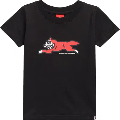 Icecream Kids' Running Dog Cotton Graphic T-shirt In Black