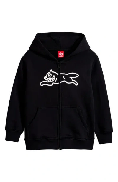 Icecream Kids' Running Dog Graphic Zip Hoodie In Black