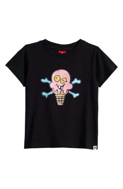 Icecream Kids' Sorbet Cotton Graphic T-shirt In Black