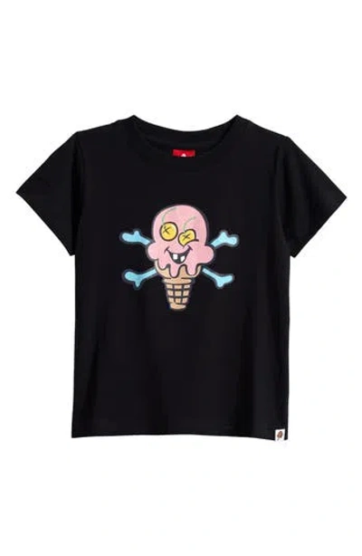 Icecream Kids' Sorbet Cotton Graphic T-shirt In Black