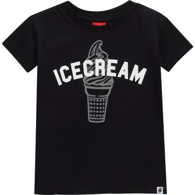 Icecream Kids' The Cone Cotton Graphic T-shirt In Black