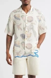 Icecream Lavish Snack Print Camp Shirt In White