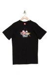 Icecream Legs Cotton Graphic T-shirt In Black