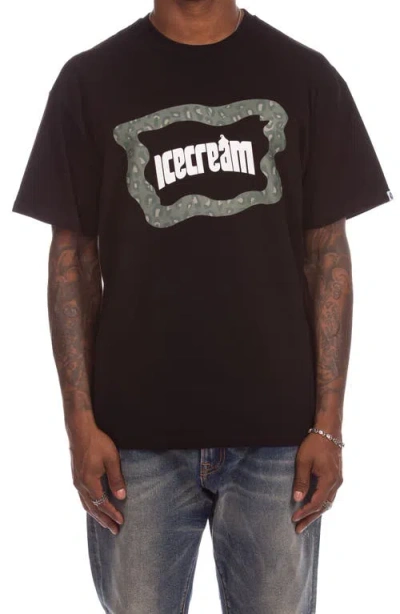 Icecream Leo Cotton Graphic T-shirt In Blue