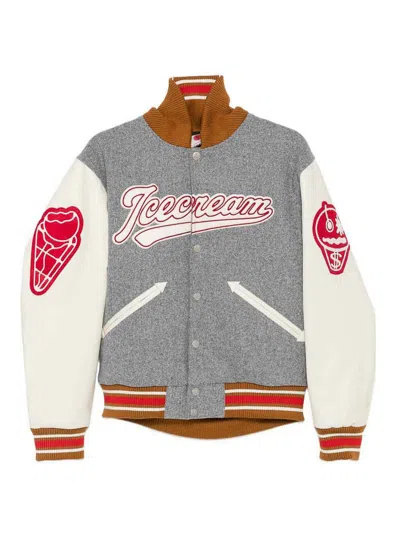 Icecream Logo Bomber Jacket In Gray