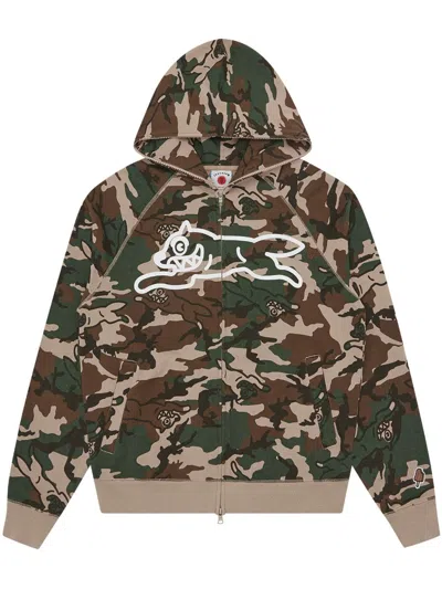 Icecream Logo Hoodie Camouflage Pattern Graphic Print In Multi