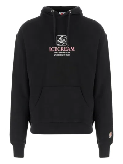 ICECREAM LOGO-EMBROIDERED COTTON HOODIE