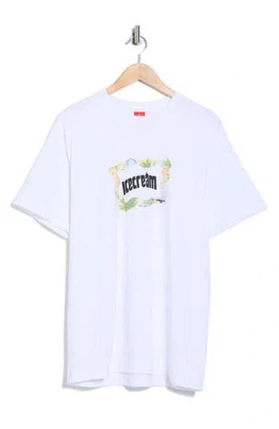 Icecream Logo Graphic T-shirt In White