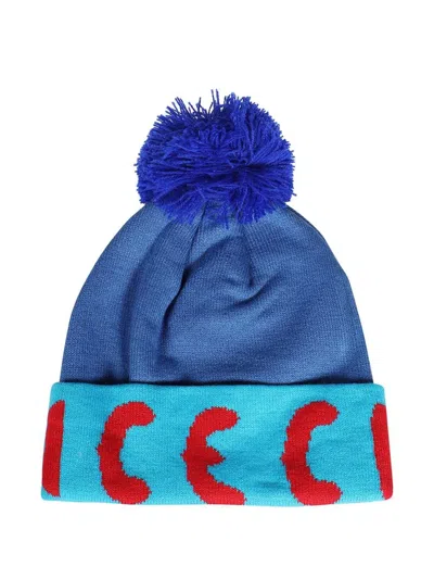 Icecream Logo-intarsia Beanie In Blue