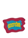 Icecream Logo-jacquard Rug In Red Multicolour