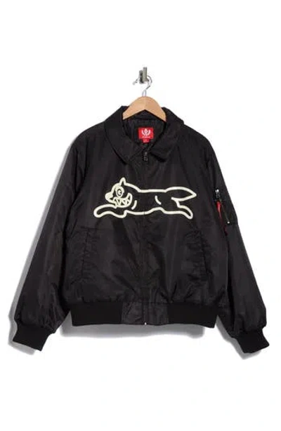 Icecream Logo Nylon Flight Jacket In Black