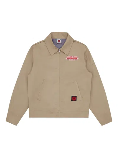 Icecream Logo-patch Zip-front Jacket In Burgundy