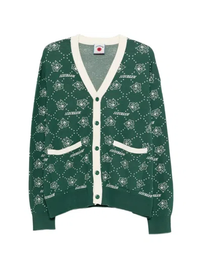 Icecream Logo-pattern Cardigan In Green