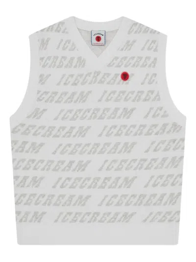Icecream Logo-pattern Knitted Vest