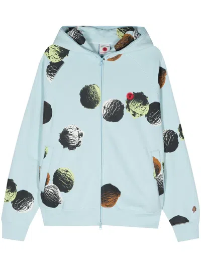 Icecream Logo-print Jersey Hoodie In Blue