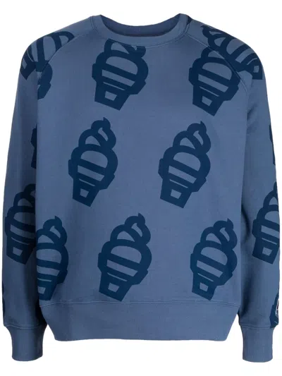 Icecream Logo-print Long-sleeve Sweatshirt In Blue