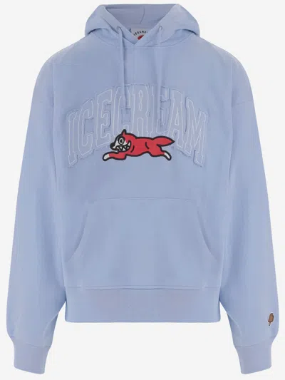 Icecream Logo-graphic Cotton Hoodie In Blue