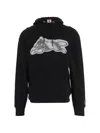 Icecream Drawstring Hooded Sweatshirt In Black