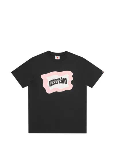 Icecream Logo-print Cotton T-shirt In Black