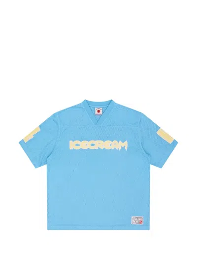 Icecream Logo-print Mesh T-shirt In Blue