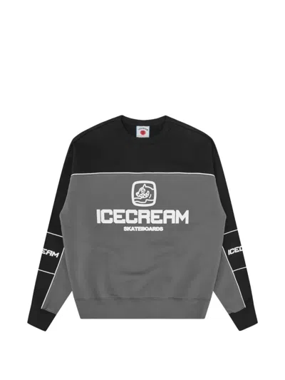 Icecream Logo-print Panelled Sweater In Gray