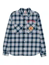 Icecream Check-pattern Logo-embroidered Shirt In Blue