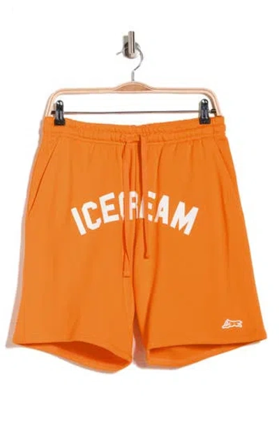 Icecream Matt Cotton French Terry Sweat Shorts In Orange