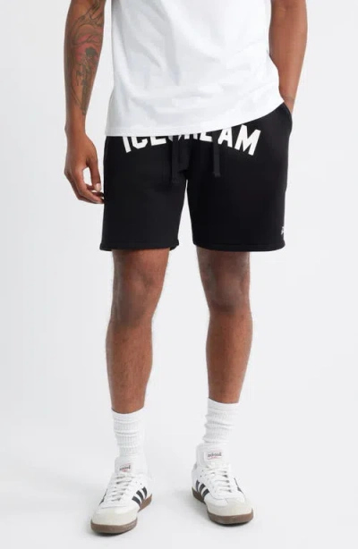 Icecream Matt Cotton French Terry Sweat Shorts In Black