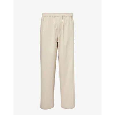Icecream Mens Beige Skate Brand-embroidered Cotton Trousers