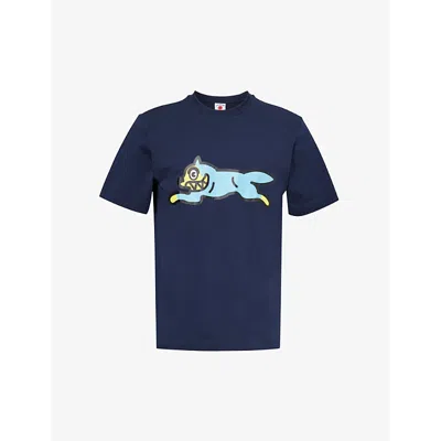 Icecream Mens Navy Running Dog Branded-print Cotton-jersey T-shirt