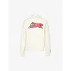 Icecream Mens Off White Running Dog Brand-print Cotton-jersey Hoody In Off White